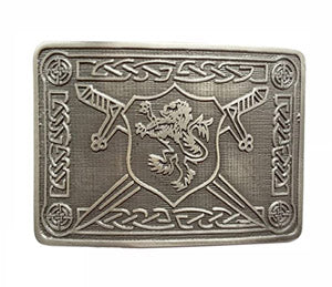 Real Leather Embossed Kilt Belt With Antique Kilt Belt Buckle Celtic Knot