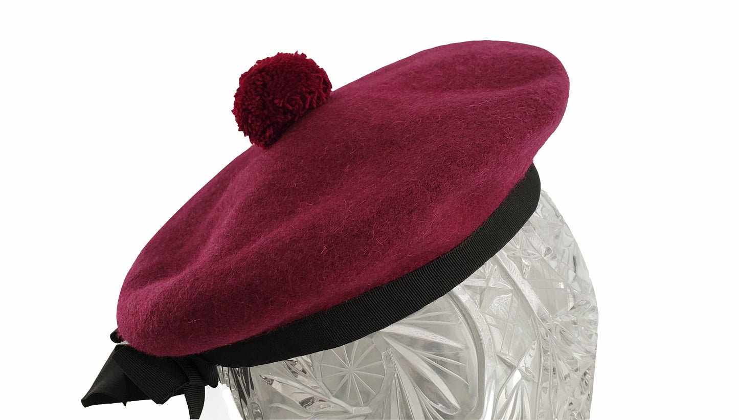 Wool Balmoral Hat - Maroon