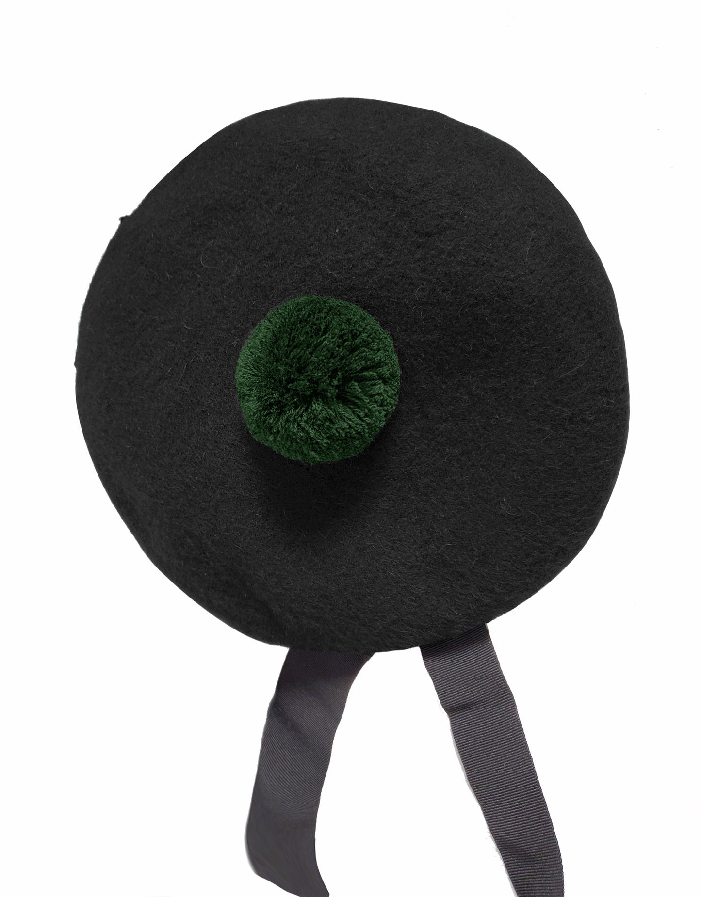 Black Wool Balmoral Hat For Pipe Band Hat