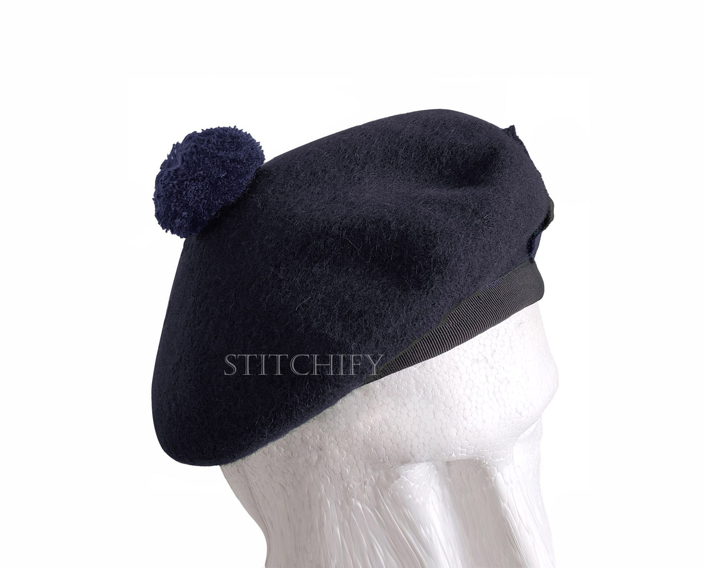 Wool Balmoral Cap For Pipe Band - Blue