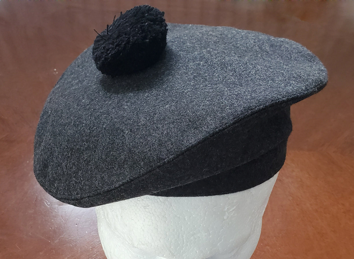 Grey Tam O Shanter Hat, Scott's Beret Charcoal