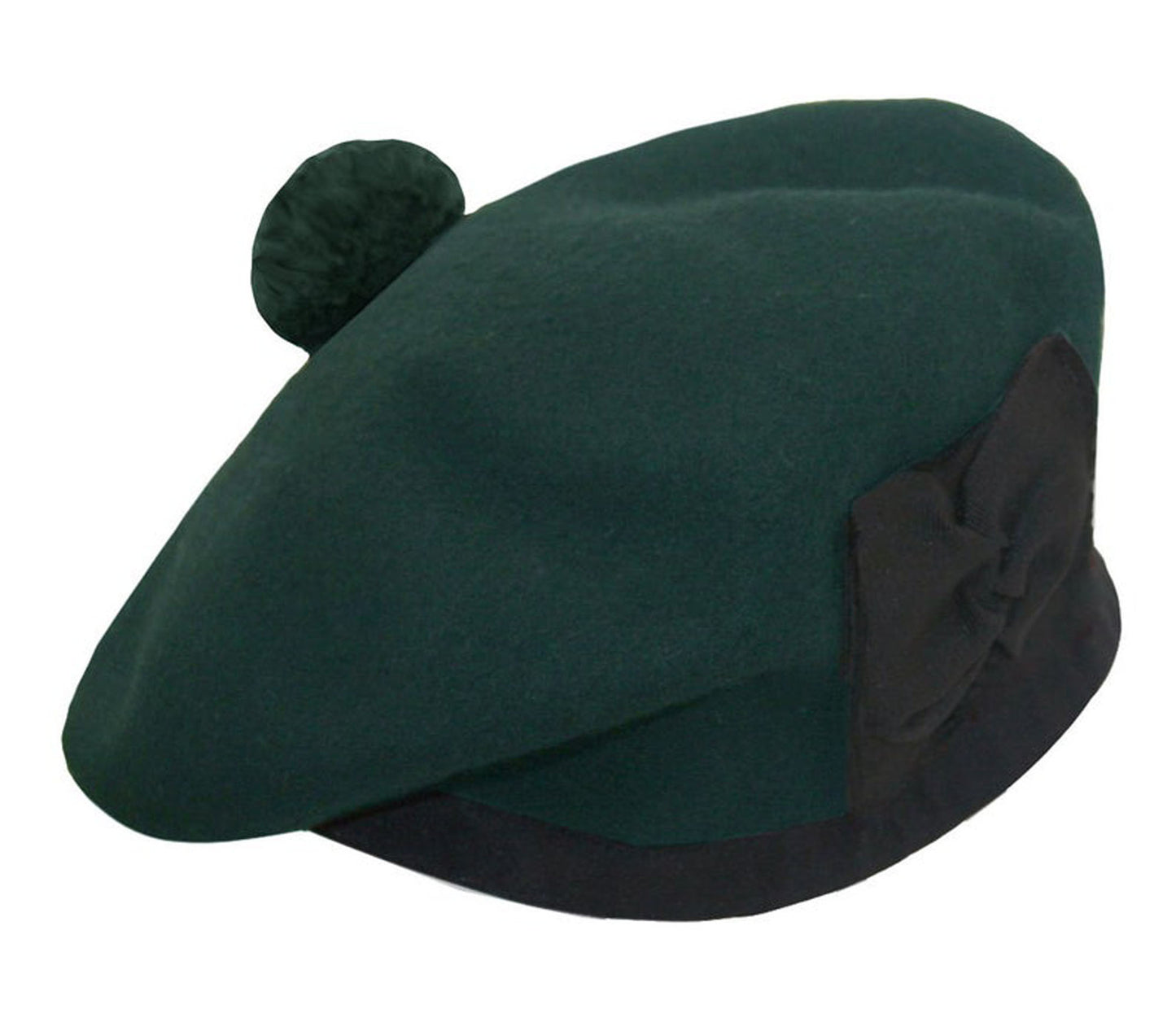 French Beret Hat ,Scottish wool Balmoral Hat , Scot's Green beret, glengarry hat for pipe band Ta, Pom Pom Hat