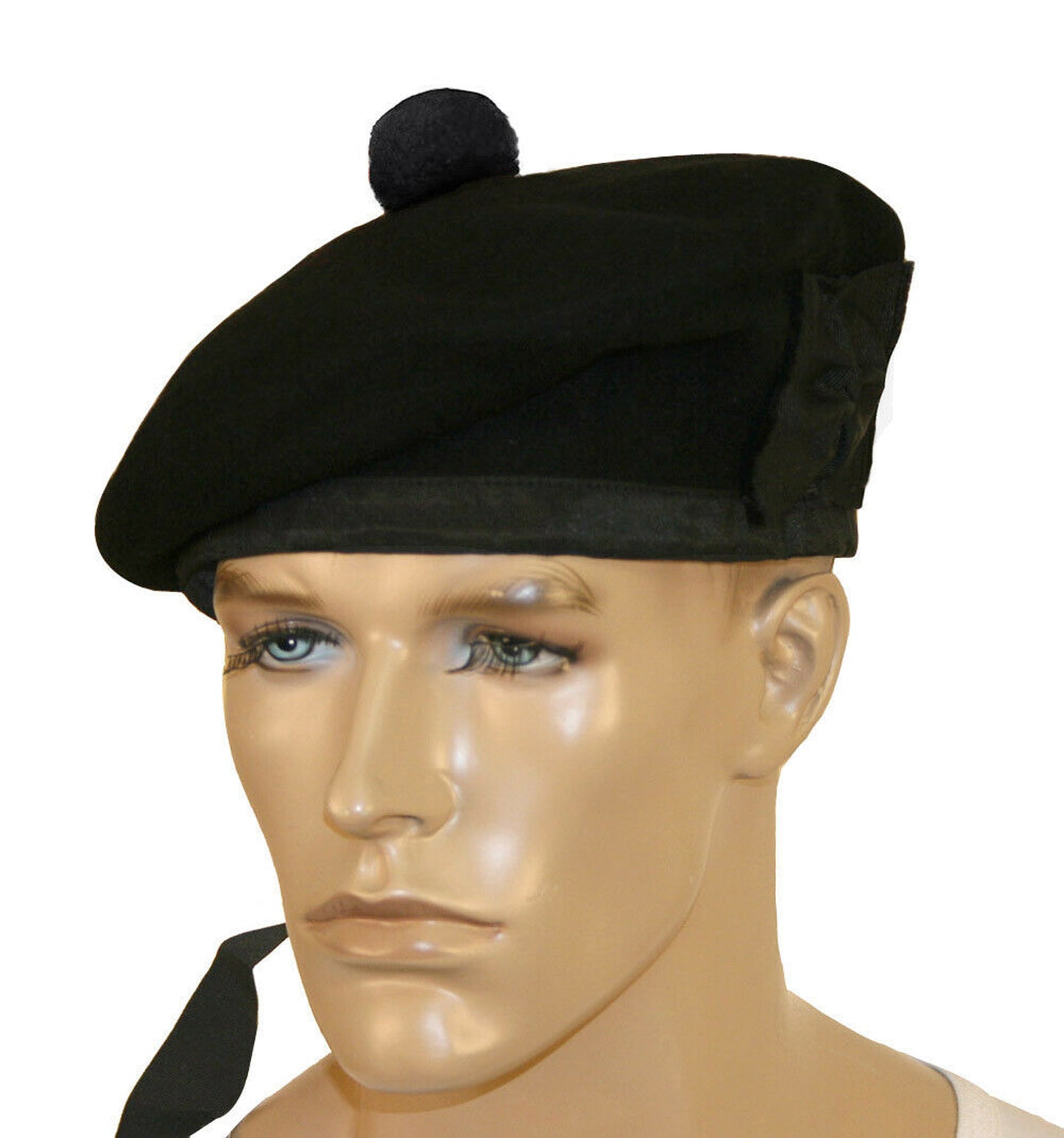 Black Wool Balmoral Hat For Pipe Band Hat