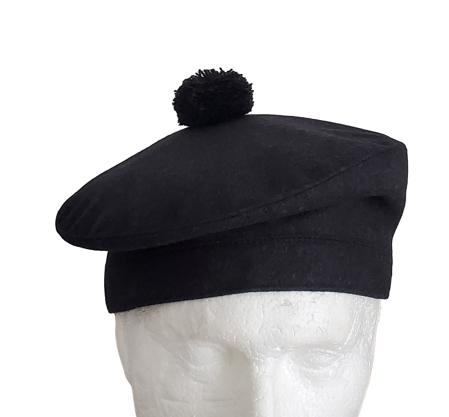 Scottish Men's Tam O'Shanter Hat, Black Scott's Tam