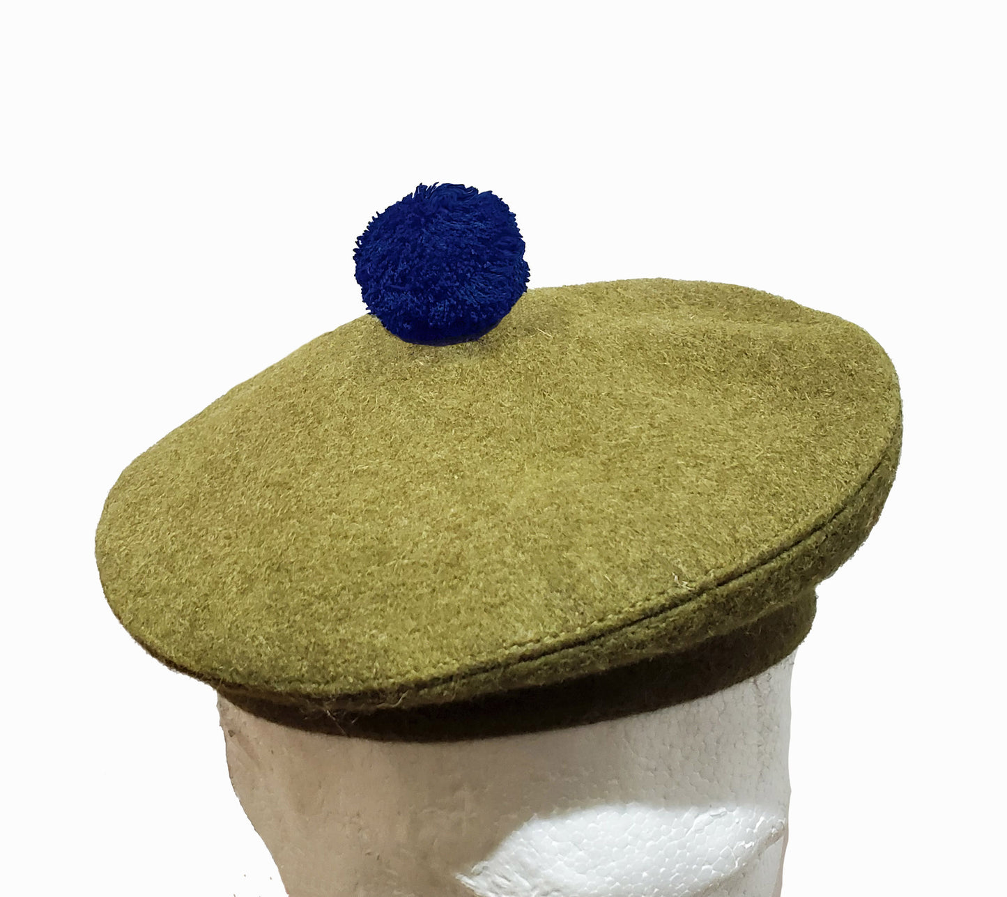 Military Tam O Shanter Hat, Scott's Beret With Blue Pom