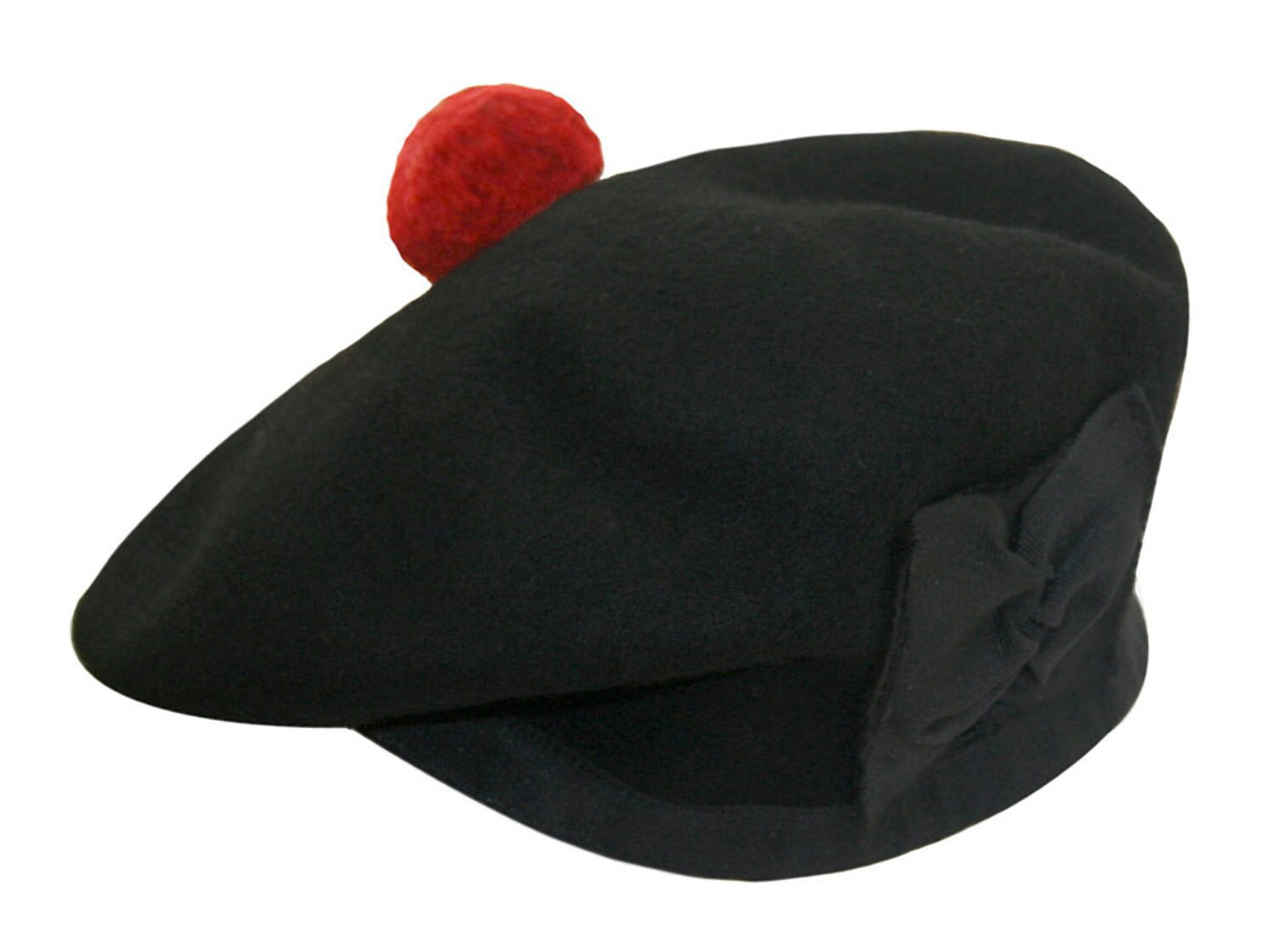 Black Wool Balmoral Hat For Pipe Band