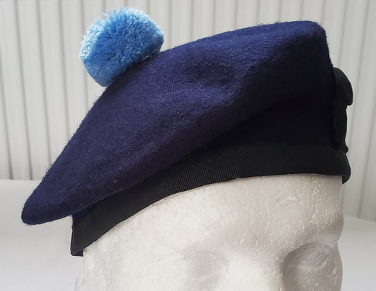 Blue Balmoral Hat, Scottish Wool Balmoral Cap