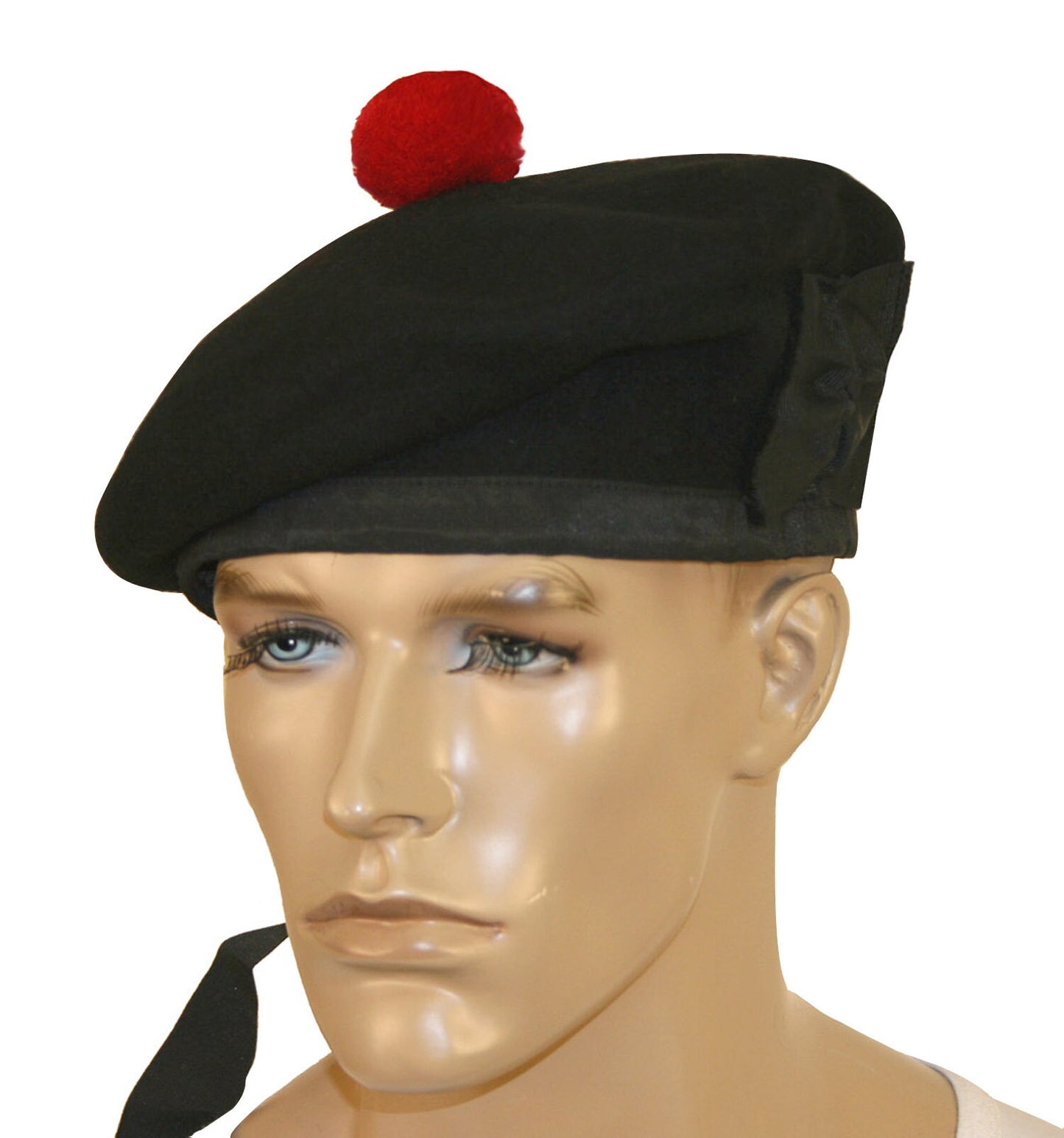 Black Balmoral Hat, Black Wool Tam,Scottish Tam, French Beret, Glengarry Hat, Pipe Band Hat, Military Hat, Gift, Women's Hat, Men's Hat