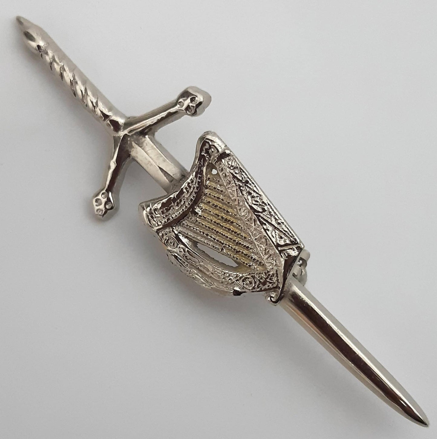 Kilt Pin in Chrome Finish, Scottish Wedding, Scottish Outfit, Kilt Outfit, Kilt Pin for Kilts, Thistle Kilt Pin