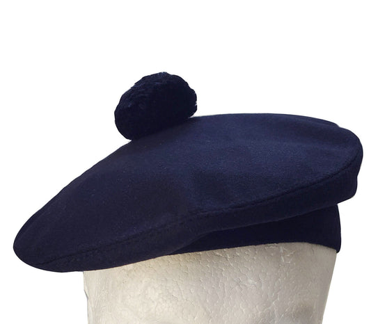 Tam O Shanter Hat, Blue Wool Hat, Blue Balmoral Hat, French Beret,  Winter Hat, Wool Beret, Flat Hat, Gift, Scottish Tam