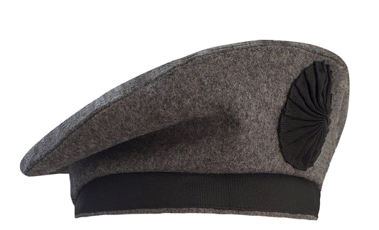 Caubeen Hat, Side Hat, Black Ribbon, Bonnet, Grey Hat, Wool Hat, Slouchy hat, Irish Beret, Ribbon Rosette, Wedding Outfit